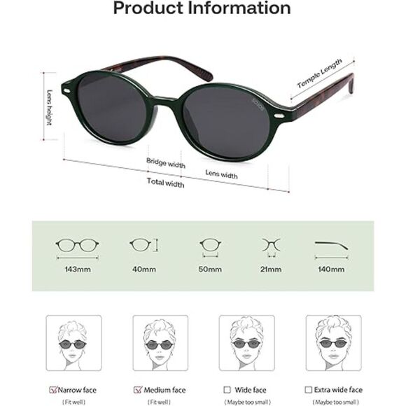 Trendy Polarized Sunglasses for Men and Women Small Oval Retro SJ2611